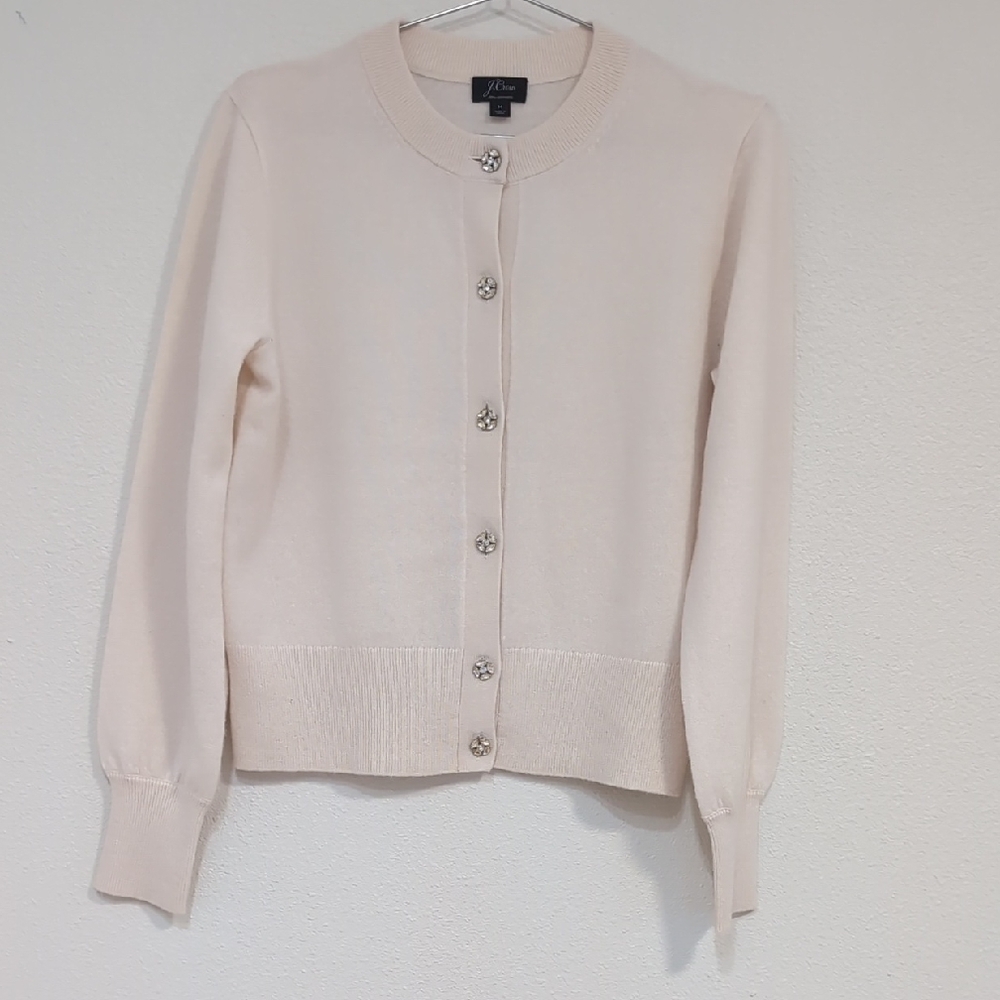 J. Crew Cashmere Ivory Cardigan Sweater